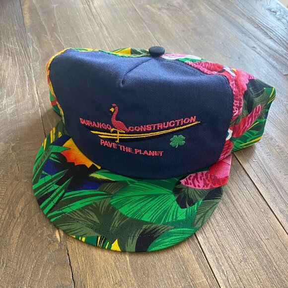 Vintage Durango Construction Pave The Planet Trucker Hat Cap OS Snapback USA - Picture 1 of 5